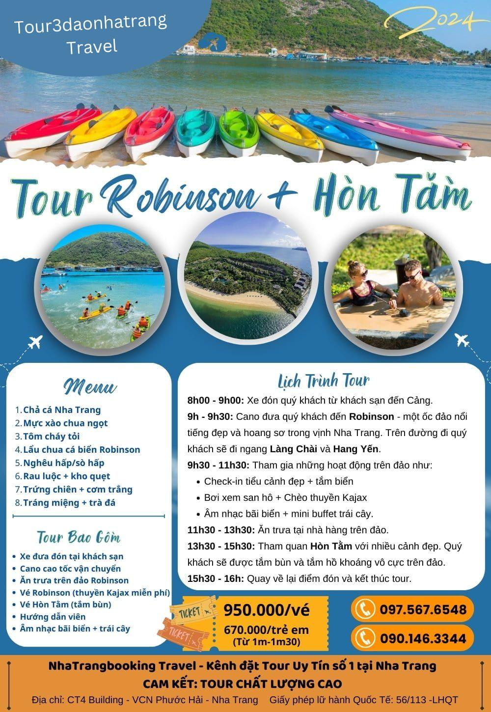 tour 3 đảo vip robinson nha trang